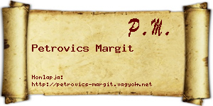 Petrovics Margit névjegykártya